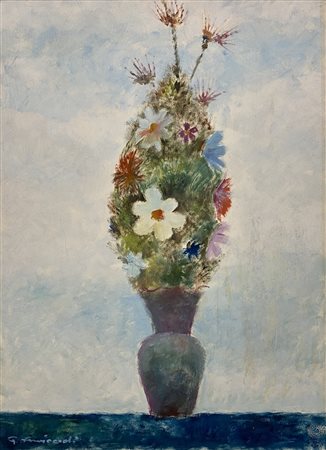 OMICCIOLI  GIOVANNI (1901 - 1975) - Natura morta. Vaso di fiori.