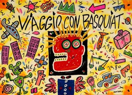 BRUNO DONZELLI Viaggio con Basquiat, 2011 Serigrafia polimaterica su carta cm...