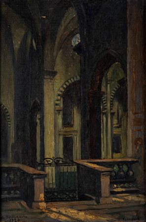 Aurel Bordenache (Husi 1902-1987)  - Interno di chiesa a Firenze, 1923