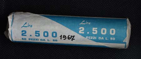 LOTTO DI 50 MONETE REPUBBLICA ITALIANA da 50 lire 1967 F.D.C. (Rotolino Cassa...