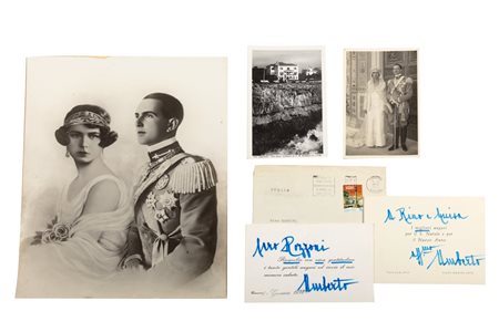 Savoia / Savoia di, Umberto II - Foto Savoia e cartoncini di auguri firmati