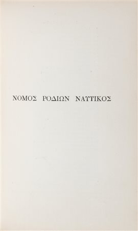 Diritto Bizantino / Ashburner, Walter - The Rhodian Sea-Law : Nomos Rodion naytikos