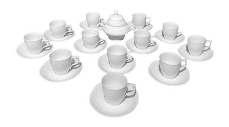 Rosenthal Sanssouci Classic Germany, servizio da caffÃ¨ per 12 persone, color bianco, XX secolo. Con zuccheriera.