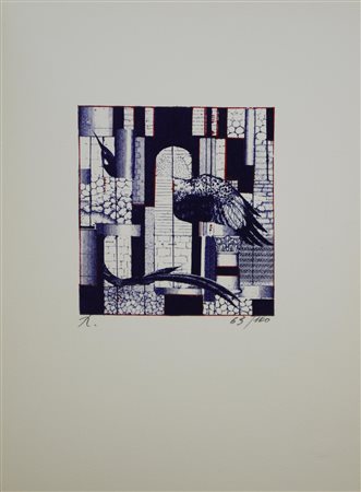 Luigi Pasotelli LAPIDAZIONE serigrafia, cm 34,5x24,5; es. 63/100 sigla...