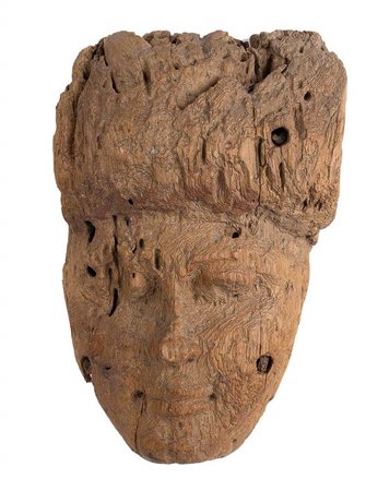 GRANDE MASCHERA LIGNEA DI SARCOFAGO EGIZIO
Fine del Terzo Periodo Intermedio, ca. 800 - 664 a.C.