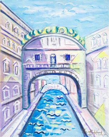 IBRAHIM KODRA (1918-2006) - Ponte dei sospesi di mattina