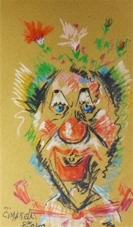 Zimarelli IL CLOWN pastelli su carta, cm 50x30 firma