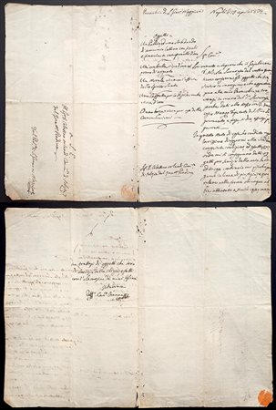 LOTTO DI LETTERE MANOSCRITTE provenienti dall'archivio del Monte e Cappella...