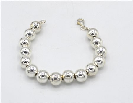 BRACCIALE con sfere in argento cm 20 compreso il moschettone g 16