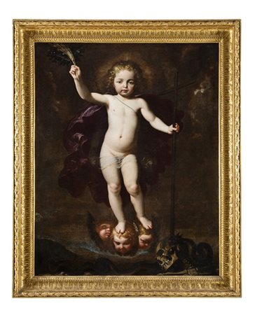 Giovan Bernardino Azzolino Gesù Bambino come Redentore e Salvator Mundi 
Olio su