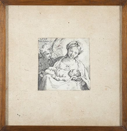 Annibale Carracci Madonna con Bambino e un angelo
Acquaforte nel II stato di due