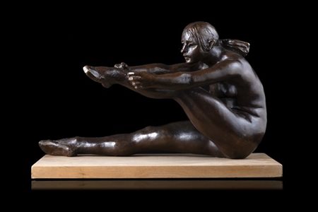 Francesco Messina "Ballerina" scultura in bronzo su base in legno. Firmata (cm 2