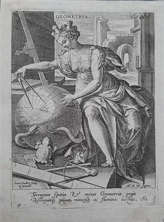 Johann Sadeler (1550-1600) da Martin de Vos (1532-1603)<br>GEOMETRIA 
(Le Sette Arti Liberali)