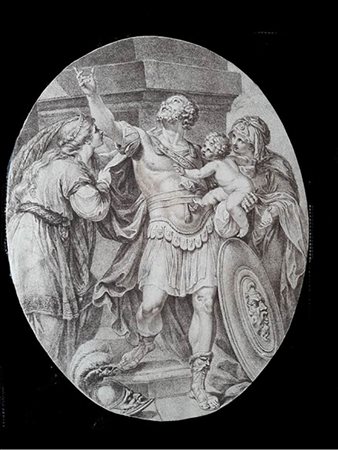 Giovanni Battista Cipriani (1727 - 1785)  attr. <br>CORIOLANO TRATTENUTO DALLA MADRE E DALLA MOGLIE
