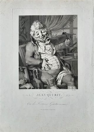 Pierre Michel Alix (1762-1817) da Gabriel De Saint Aubin<br>JEAN QUI RIT OU LE FORTUNE GASTRONOME +JEAN QUI PLEURE OU LE POETE DRAMATIQUE