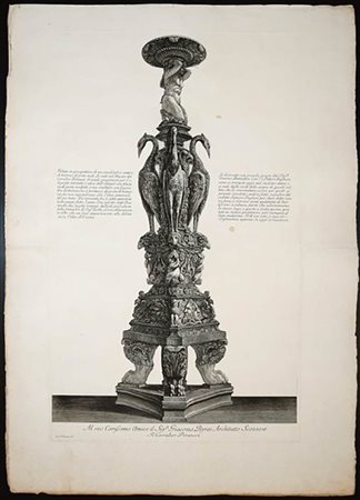 Giovanni Battista Piranesi (1720 - 1778)<br>Veduta in prospettiva di un candelabro antico di marmo di gran mole
