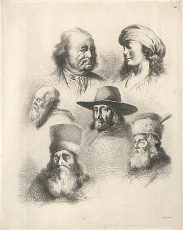 Jean-Jacques de Boissieu (1736-1810)<br>Studio di sei teste
