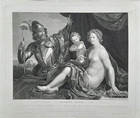 Giovanni Berselli (1802-1860) da Guercino<br>VENERE, MARTE E CUPIDO