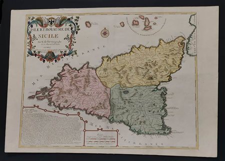Nicolas de Fer (Parigi, 1646 – Parigi, 1720)<br>L’Isle et Royame de Sicilie