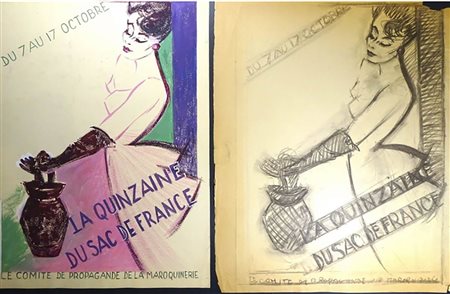 Bernard Becan<br>Doppio studio per il manifesto "La Quinzaine du Sac de France"