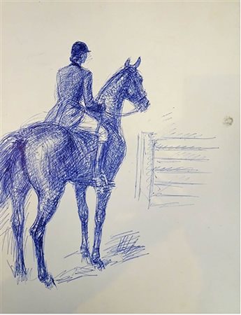 José Luis Rey Vila<br>Cavaliere con il suo cavallo davanti a un ostacolo