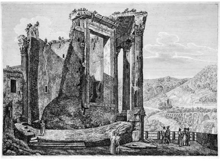 Luigi Rossini<br>Altra Veduta del Tempio della Sibilla in Tivoli