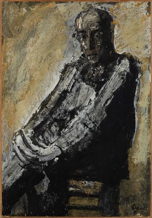 Mario Sironi (Sassari 1885-Milano 1961)  - Figura maschile seduta, around 1951 