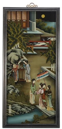 Coppia di verre peint raffiguranti scene di genere
Cina, fine dinastia Qing (16