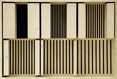 MARCELLO MORANDINI 1940 Pressione piana , 1965 Scultura in legno, cm. 47 x 69...