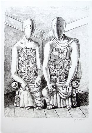 GIORGIO DE CHIRICO, Gli archeologi V, 1969