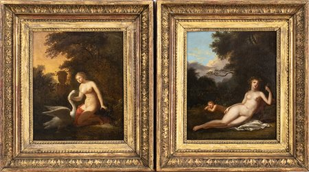 A. Leda e il cigno
B. Venere e Cupido
Coppia di dipinti