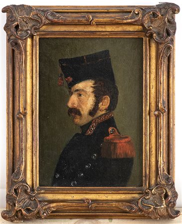 Ritratto di ufficiale in divisa di profilo
