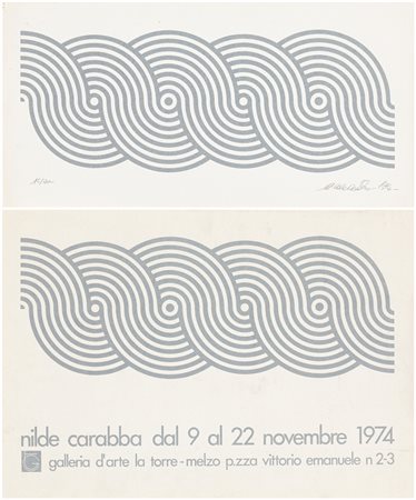 NILDE CARABBA (1938) - Lotto unico composto da 2 opere grafiche