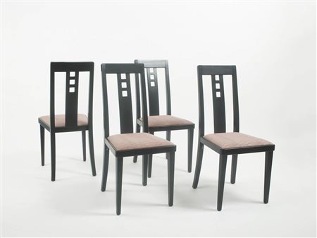 Thonet 89 10 sedie modello 54;in legno dipinto nero, h. 97 x 47 x 47, marchio...