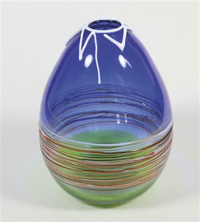 Gino Cenedese “Costellazione”, 1952;Vaso in vetro blu e verde con...