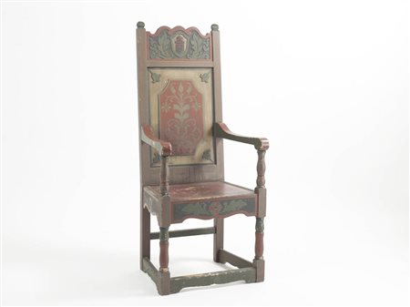 Johann Barth Grande sedia;Legno intagliato e dipinto, 140 x 41 x 55 cm,...