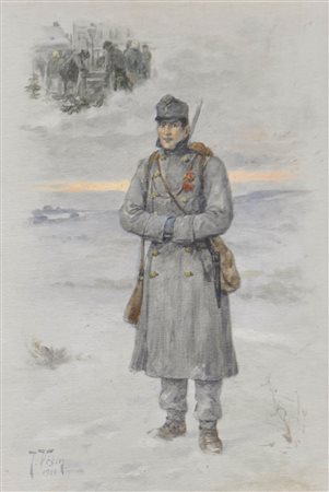 Jaroslav Vesin Soldato nella prima guerra mondiale, 1914;con la speranza di...