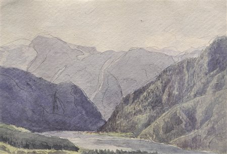 Edward Harrison Compton Lago Hallstättersee, 1908;Acquerello, matita, 15,5 x...