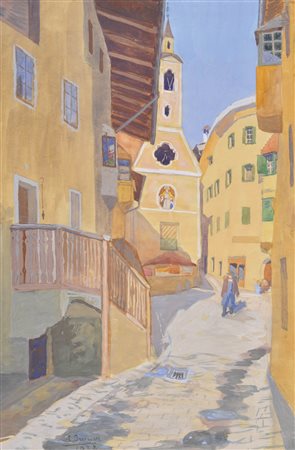 Lila Gruner Vicolo a Bressanone, 1928;Acquerello, 48 x 32 cm Firma e data,...