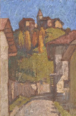 Lukacs Gyelmis Villaggio nel Trentino;Olio su tela, 60 x 40 cm, in cornice