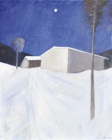 Josef Costazza Notte invernale;Olio su tela, 99,5 x 80 cm Firma