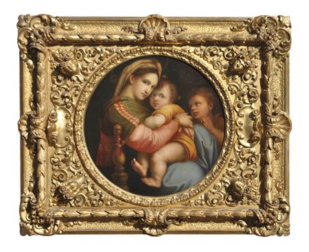 Raffaello copia da/Raffael Nachfolger Madonna della Sedia;Olio su tela,...
