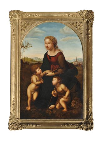 Raffael Nachfolger/Raffaello copia da Madonna con Gesù bambino e Giovanni (La...