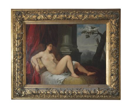Tizian Nachfolger/Tiziano copia da Danae;Olio su tela, 71 x 97 cm, in cornice