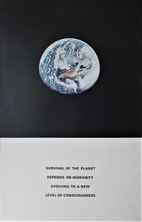 Alain Jacquet SURVIVAL OF THE PLANET serigrafia su carta, cm 90x56 firma es....