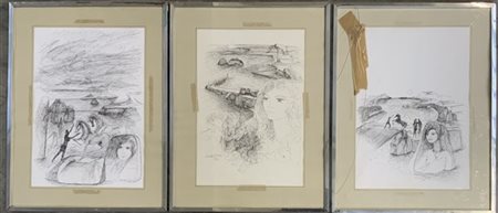 Lorenzo Cascio lotto composto da sei disegni a china su carta
cm 48x34
firmati e