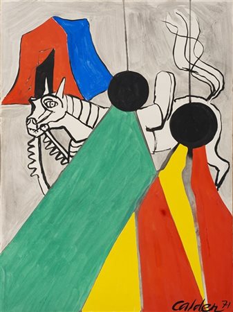 Alexander Calder "Etapé" 1971
gouache e inchiostro su carta
cm 77,6x57,6
Firmato