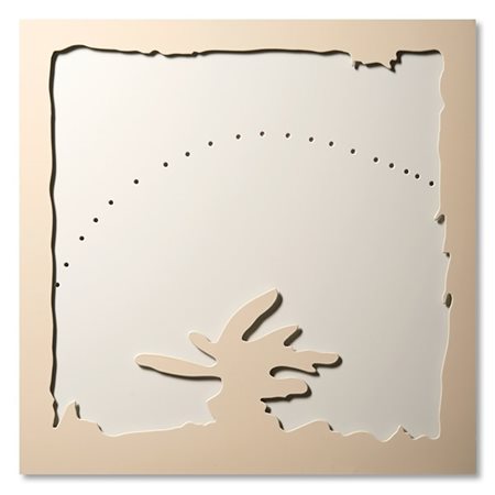 Lucio Fontana "Concetto Spaziale - Teatrino (bianco)" 1968
quattro fogli di cart