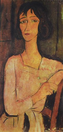 Amedeo Modigliani RITRATTO DI MARGHERITA fotoriproduzione, cm 40x20 firma in...