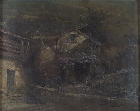 GIUSEPPE SOLENGHI (Milano 1879 - Cernobbio 1944) "Paesaggio con case", 1919....